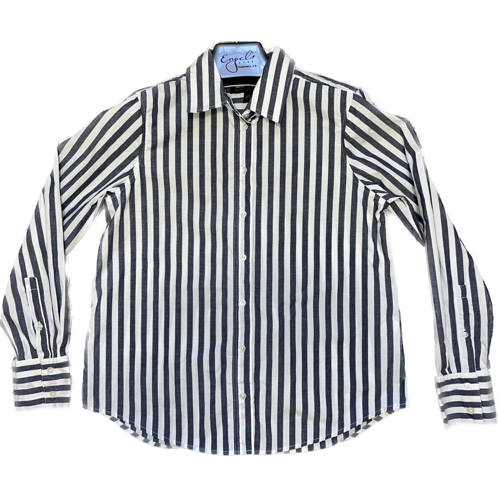 Banana Republic‎ Women XS Button Blouse Dress Shirt ‘spring Navy Ella Stripe’ - Picture 2 of 10
